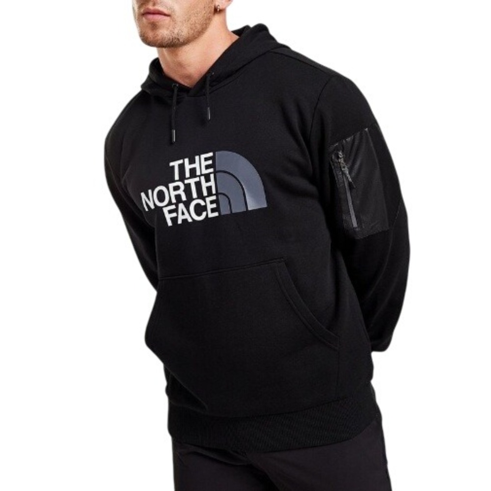 The North Face Inc Men's Black‎ Logo Woven Bondi Pullover Hoodie Size M